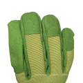 Guantes de trabajo de jardín de hojas de llave de cuero sintético